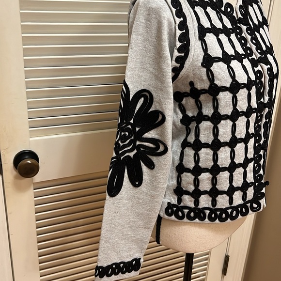 NIC+ZOE Romantic Soutache Knit Jacket in Grey Multi, Size Medium, NWT - Picture 14 of 17